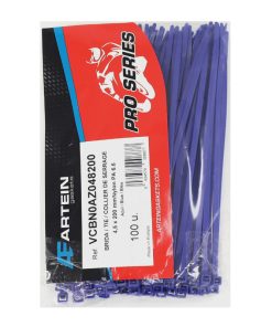 Collier de Serrage Nylon Type Rilsan Artein 4,5X200 mm Bleu (Vendu Par 100) -Pro Series-