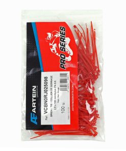 Collier de Serrage Nylon Type Rilsan Artein 2,5X100 mm Rouge (Vendu Par 100) -Pro Series-
