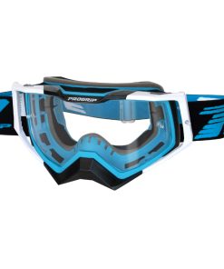 Masque-Lunettes Cross Progrip 3309 TR Rapid Bleu Clair-Noir-Blanc Ecran Transparent Anti-Rayures-Anti U.V.-Anti-Buee (Homologue Ce-En-N° Ac-96025 Rev.2)