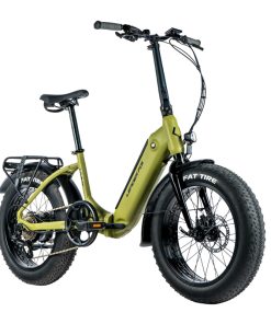 Velo Electrique-Vae Pliant Fat Bike 20 Leader Fox Cody Mixte Vert Kaki Mat 7V Moteur Roue Ar Bafang 36V 80Nm Batterie 16Ah