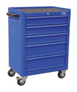 Servante D'Atelier Professionnelle Cyclus 5 Tiroirs Bleu Sur Roulette (L 425 X L 615 X H 820 mm) -Made In Germany-