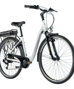 Velo Electrique-Vae City 28 Leader Fox Park Mixte Blanc Brillant 7V Moteur Roue Ar Bafang 36V 45Nm Batterie 15Ah (20'' - H52Cm - Taille L - Pour Adulte de 178Cm À 185Cm)