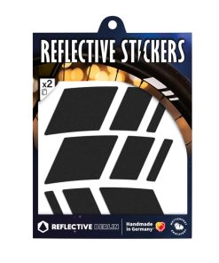 Autocollant-Sticker Reflechissant Pour Roue de Velo Hauteur 40mm Modele Racer Noir (Planche) -Reflective Berlin-