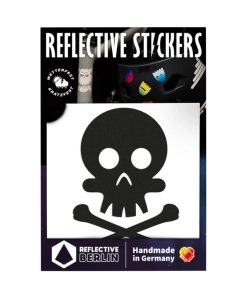 Autocollant-Sticker Reflechissant Tete de Mort Noir -Reflective Berlin-