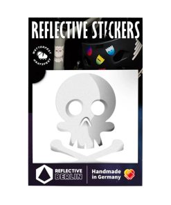 Autocollant-Sticker Reflechissant Tete de Mort Blanc -Reflective Berlin-