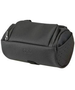 Sacoche de Cintre Guidon Ges Gorla Cyclindre Noir Cuir Synthetique Deperlant Fixation Velcros 3L (L22 X Diam 12Cm)