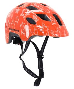 Casque Velo Enfant Newton Stars Orange In Mold Avec Lock Taille 48-52 (Vendu En Boite)