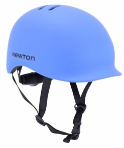 Casque Velo Adulte Newton City Urban Bleu Mat In-Mold Avec Visiere et Lock Taille 55-58 (Vendu En Boite) Eclairage Integre Sur Molette Reglage