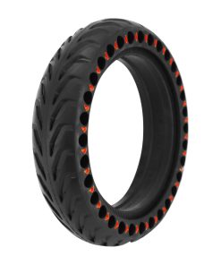 Pneu Trottinette Plein Fleche Alveole 8.5 X 2.00 Noir et Rouge - Largeur Interieur 34 mm