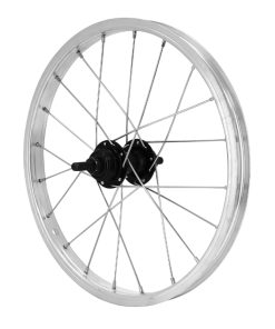 Roue City Patin 16" X 1.75 Arriere Jante Alu Moyeu Acier Noir 100 mm Axe Plein Roue Libre 1V (Etrto 305X20)