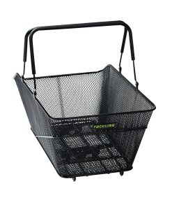 Panier Arriere Fil Acier Racktime Bask It Trunk Large 28L Noir Avec Anse Sur Porte Bagage (51X31X25,5 Cm) - Compatible Systeme Racktime Snapit (Charge Max 10Kg)