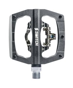 Pedale Gravel - VTT Plate Switch Automatique Ou Standard Alu Cnc Gris 90 X 90 mm (Compatible Shimano SPD) (Paire)