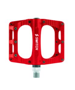 Pedale VTT Plateforme Descente - BMX Switch Freeride Alu Cnc Rouge Filetage 9-16 Avec Picots (Paire) 100X90mm
