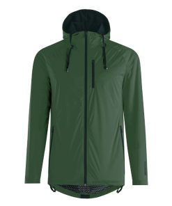 Veste de Pluie Adulte Gist Giubbino Waterproof 15 Micron Avec Capuche Vert Kaki L -5276