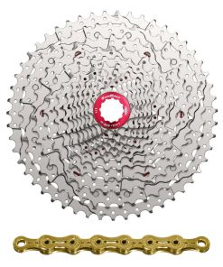 Cassette et Chaine (Pack) 12V. Sunrace Mz800 11-51 VTT Compatible Shimano Metallic Argent Avec Chaine Cn12Z 126 Maillons (Livre En Boite) (11-13-15-17-19-21-24-28-33-39-45-51)