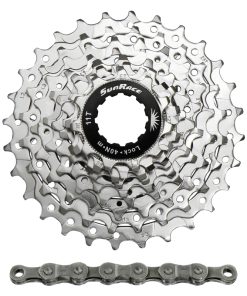 Cassette et Chaine (Pack) 9V. Sunrace R91 11-28 Route Pour Shimano Nickel Avec Chaine Cnm94 116 Maillons (Livre En Boite) (11,12,13,14,16,18,21,24,28)