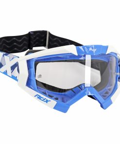Masque-Lunettes Cross Adx Mx Bleu-Blanc Ecran Transparent Anti-Rayures (Homologue En1938) (+ Livre Avec Ecran Miroir)