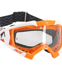 Masque-Lunettes Cross Adx Mx Orange-Blanc Ecran Transparent Anti-Rayures (Homologue En1938) (+ Livre Avec Ecran Miroir)