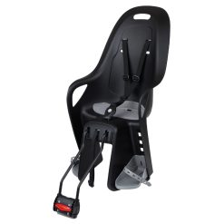 Porte Bebe-Siege Enfant Arriere Polisport A Fixer Sur Cadre Koari Noir Coussin Gris (9 A 22Kgs) Compatible Cadre 29" et Petits Cadres Homologue En 14344