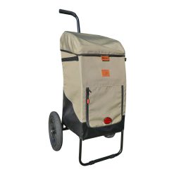 Remorque Velo Shopping Trailer Neo Chassis Alu Roues 12" Avec Fixation Tige de Selle , Adaptateur Porte Bagage et Mode Pieton Poids Maxi 25Kgs Volume 65L Kaki (100% Waterproof) - Premium