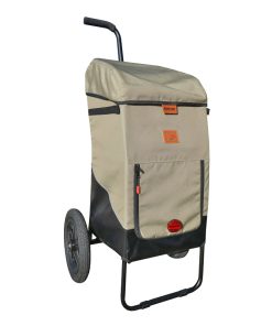 Remorque Velo Shopping Trailer Neo Chassis Alu Roues 12" Avec Fixation Tige de Selle , Adaptateur Porte Bagage et Mode Pieton Poids Maxi 25Kgs Volume 65L Kaki (100% Waterproof) - Premium
