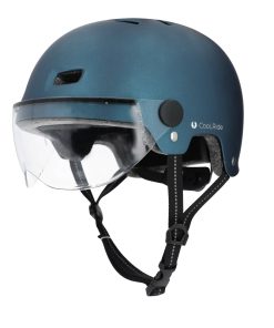 Casque Velo Adulte City Bleu Avec Visiere et Molette de Reglage Taille 53-59 (Vendu A L'Unite)