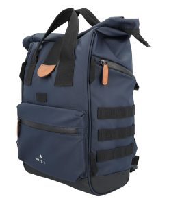 Sacoche Arriere Velo Hapo.G Roll-Top Bleu Medium Convertible Sac A Dos (53X26X16Cm) (Vendu A L'Unite) - Fixation Crochets Sur Porte Bagage