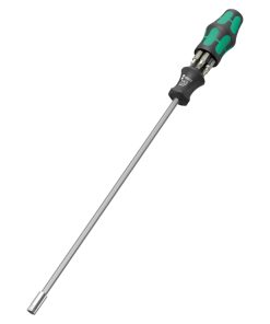 Tournevis Porte Embout Wera 27 Sb Kraftform Kompakt 27 Xl Shk 1-4 Longueur Lame 300 mm (Avec Reserve D'Embout Integree) Noir-Vert (Vendu A L'Unite) -Marque Allemande Pour Les Ateliers-