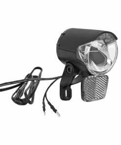 Eclairage Velo A Dynamo Herrmans Mr4 100 Lumens Noir Avant (Livre Avec Patte Sur Fourche) 6V-2.4W - (Vendu En Vrac Pour Atelier)