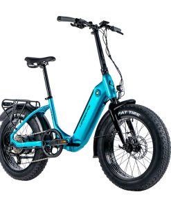 Velo Electrique-Vae Pliant Fat Bike 20 Leader Fox Cody Mixte Bleu Clair 7V Moteur Roue Ar Bafang 36V 80Nm Batterie 16Ah