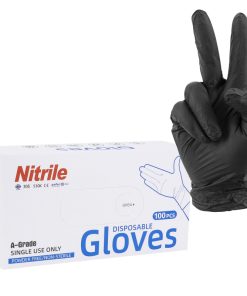 Gants Atelier Nitrile A Usage Unique Noir T9 (L) (Boite de 100) (Homologue Ce 2777) -Gravity-