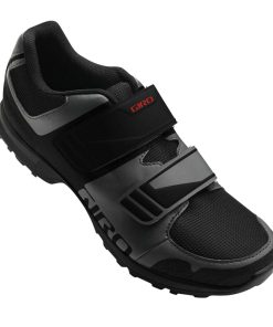 Chaussure Gravel - VTT Giro Berm K257 Noir-Gris Fonce T41 Fixation Double Velcro Compatible SPD (Paire)