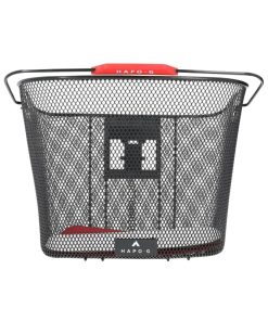 Panier Avant Acier Nid Abeille Hapo.G Noir (33X26X25 Cm) -Vendu Avec Fixation Dmts Vae - E-Bike (Largeur Interieure Fixation Pour Vae - 8Cm)