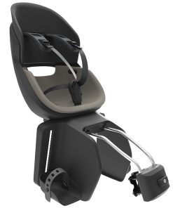 Porte Bebe-Siege Enfant Arriere Prodigee Icon A Fixer Sur Cadre Noir Coussin Gris Avec Serrure (Jusqu'A 22 Kg Max) (Homologue Ce En 14344)