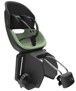 Porte Bebe-Siege Enfant Arriere Prodigee Icon A Fixer Sur Cadre Noir Coussin Vert Jade Avec Serrure (Jusqu'A 22 Kg Max) (Homologue Ce En 14344)