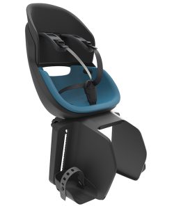 Porte Bebe-Siege Enfant Arriere Prodigee Icon A Fixer Sur Porte Bagage Fixation Etau Noir Coussin Bleu Avec Serrure (Jusqu'A 22 Kg Max) (Homologue Ce En 14344)