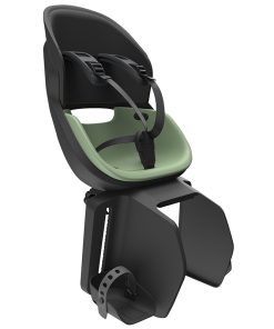 Porte Bebe-Siege Enfant Arriere Prodigee Icon A Fixer Sur Porte Bagage Fixation Etau Noir Coussin Vert Jade Avec Serrure (Jusqu'A 22 Kg Max) (Homologue Ce En 14344)