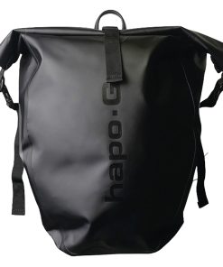 Sacoche Arriere Velo Laterale Hapo.G Waterproof Pvc 20L Noir (Vendu A L'Unite) - Fixation Crochets Sur Porte Bagage