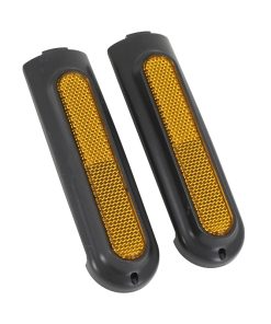 Cache Vis de Roue Arriere Pour Trottinette Xiaomi Mi 4 Pro Noir (Catadioptre Orange) (Vendu Par 2) -Gravity-