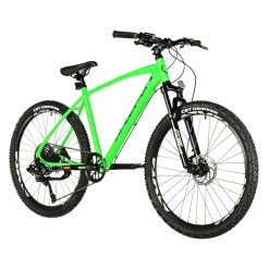 Velo Musculaire VTT 26 Leader Fox Factor 2025 Vert Fluo Mat 9V Cadre 14 Pouces (Taille Junior 140 À 148 Cm) -Hydraulique A Disque-