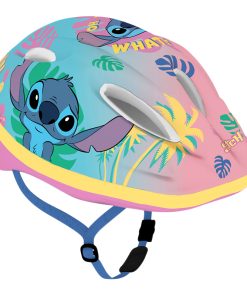Casque Velo Enfant Disney Stitch Rose Avec Molette Reglage Taille 52-56 (Vendu Sur Carte)