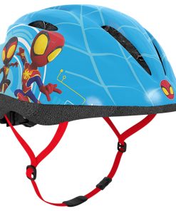 Casque Velo Enfant Disney Spidey Bleu Avec Molette Reglage Taille 48-52 (Vendu Sur Carte)