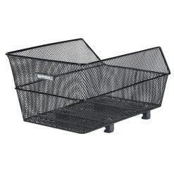 Panier Arriere Acier Nid Abeille Basil Cento Noir Fixation Reglable Sur Porte Bagage (Largeur Mini Cm) Ideal Pour E-Bike-Vae (Lxlxhcm) Compatible Leader Fox