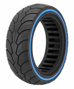 Pneu Trottinette Plein 8 X 2.50-6.1 Noir Liseret Bleu - Largeur Interieur 58 mm (Pour Dualtron Mini)