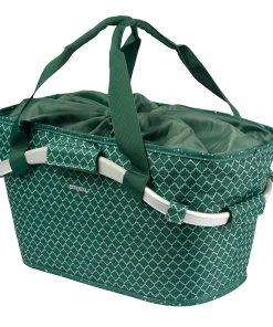 Panier Arriere Toile Basil Flair 22L Vert Avec Anse Fixation Clip Automatique Sur Porte Bagage Systeme Mik - Commander 157030 - (Si Pas Fourni Sur Le Velo, Ajouter 155681)