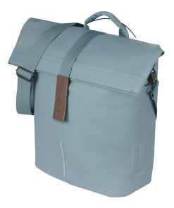 Sacoche Arriere Velo Laterale Sac Bandouliere Basil City Shopper Bleu Graphite Droit-Gauche 14-16L Fixation Mik Studs Pour Porte Bagage