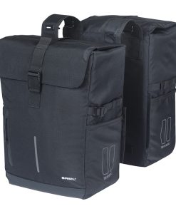 Sacoche Arriere Velo Double Basil Move 30L Noir (16X27X38Cm) Compatible Systeme Mik 2.0 (Fixation Non Inclus)