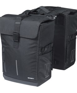 Sacoche Arriere Velo Double Basil Move 30L Noir (16X27X38Cm) Fixation Mik 2.0 (Inclus)