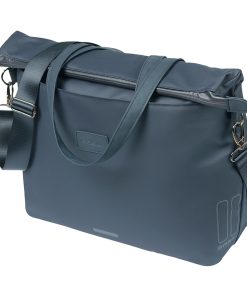 Sacoche Arriere Velo Laterale Sac Ordinateur Portable Basil Manhattan Waterproof Bleu Marine Droit-Gauche 12L Fixation Hook On (12X38X30Cm) Fermeture Pliant Anti-Pluie