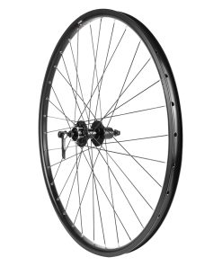 Roue VTC Disque - Patin Blocage 700 X 35 - 28" M260 Arriere Noir Renforce Moyeu Shimano M475 Noir Cassette 11-10-9V 6 Trous Jante 19C 32 Rayons Inox - Poids Max 130 Kg-